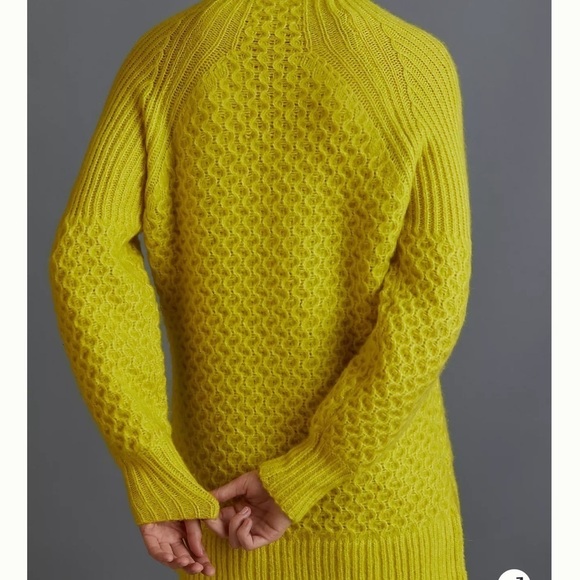 ANTHROPOLOGIE Bia Chunky Mock Neck Knit Sweater Olive Green, Size Medium - Picture 7 of 16